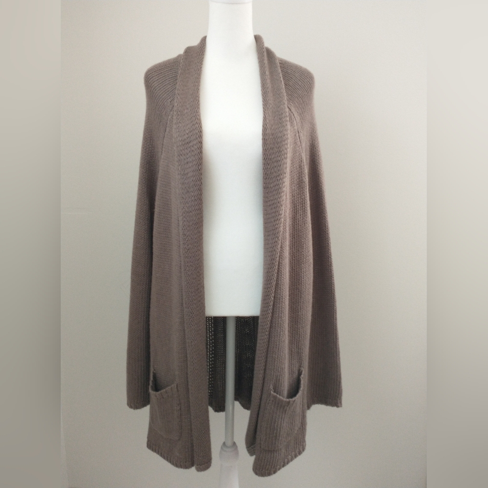 Cozy Brown Open-Front Cardigan Sweater